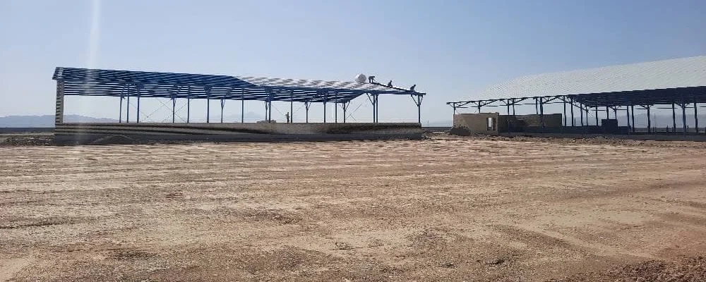 عملیات پوشش آغوزخانه همراه با فوم و توری در پروژه دامپروری 6000 رأسی ملایر به منظور افزایش عایق‌ بندی و استحکام سازه