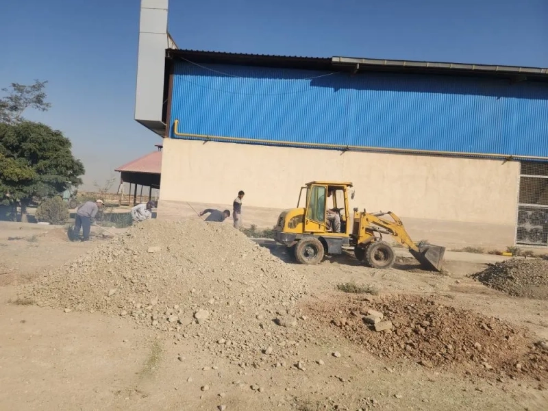 عملیات تسطیح و جانمایی استقرار آیس‌ بانک شیردوشی در شرکت ملاردشیر