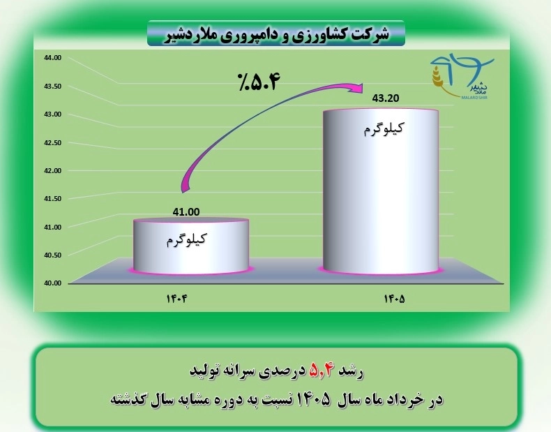 رشد 5.4 درصدی سرانه تولید-خرداد 1405 نسبت به دوره مشابه سال گذشته