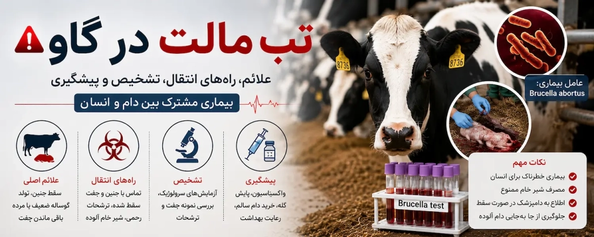 تب مالت در گاو چیست؟ علائم، راههای انتقال، تشخیص و پیشگیری از بروسلوز گاوی