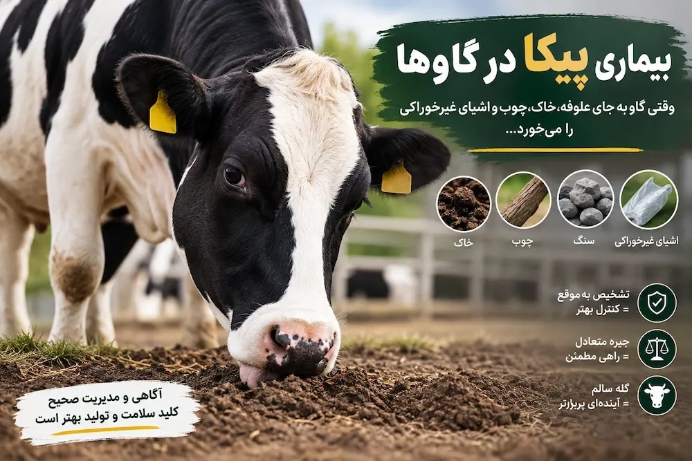 بیماری پیکا(هرزخواری) در گاو؛ چرا گاو خاک، چوب و اشیای غیرخوراکی میخورد؟