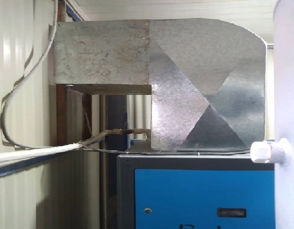 طراحی و نصب کانال خروجی خنککننده کمپرسور هوای کارخانه خوراک ملاردشیر