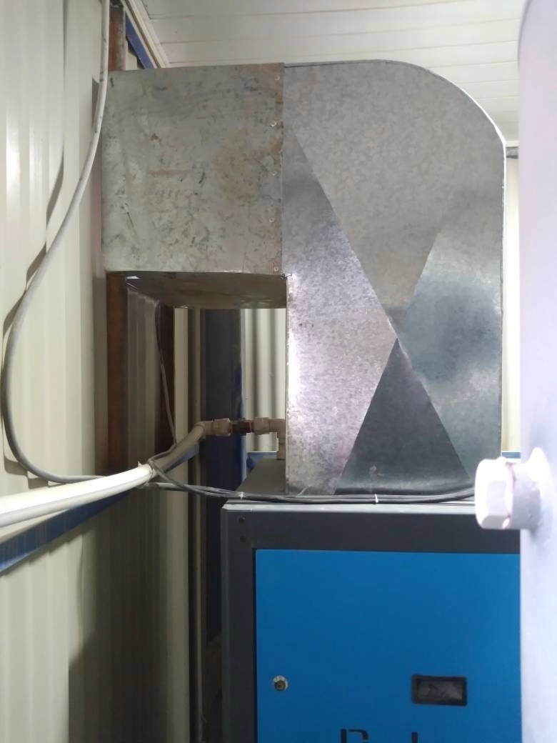 طراحی و نصب کانال خروجی خنک‌کننده کمپرسور هوای کارخانه خوراک ملاردشیر